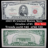 ***Star Note 1963 $5 Red seal United States Note Grades xf+