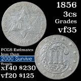 1856 3 Cent Silver 3cs Grades vf++
