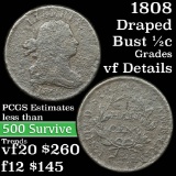 1808 Draped Bust Half Cent 1/2c Grades vf details