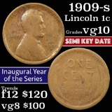 1909-s Lincoln Cent 1c Grades vg+