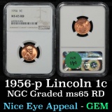 NGC 1956-p Lincoln Cent 1c Graded ms65 rd By NGC