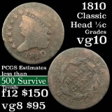 1810 Classic Head half cent 1/2c Grades vg+