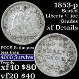 1853-p Seated Liberty Half Dime 1/2 10c Grades xf details