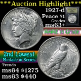 ***Auction Highlight*** 1927-d Peace Dollar $1 Graded Select+ Unc By USCG (fc)