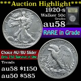 *Auction Highlight* 1920-s Walking Liberty Half Dollar 50c Graded Choice AU/BU Slider By USCG (fc)