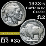 1923-s Buffalo Nickel 5c Grades f, fine