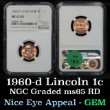 NGC 1960-d lg date Lincoln Cent 1c Graded ms65 rd By NGC