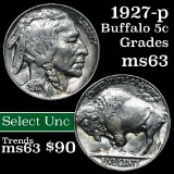 1927-p Buffalo Nickel 5c Grades Select Unc