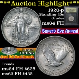 ***Auction Highlight*** 1920-p Standing Liberty Quarter 25c Graded Choice Unc FH By USCG (fc)