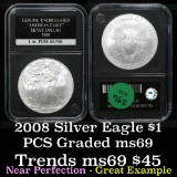 2008 Silver Eagle Dollar $1 By PCS