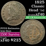 1825 Classic Head half cent 1/2c Grades xf