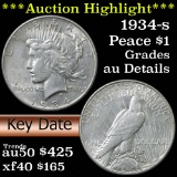 ***Auction Highlight*** 1934-s Peace Dollar $1 Grades AU Details (fc)