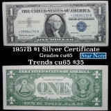 ***Star Note 1957B $1 Blue Seal Silver Certificate Grades Gem CU