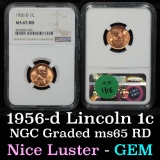 NGC 1956-d Lincoln Cent 1c Graded ms65 rd By NGC