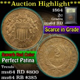 ***Auction Highlight*** 1864 2 Cent Piece 2c Graded Choice Unc RD By USCG (fc)
