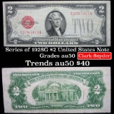1928G $2 Red Seal United States Note Grades AU, Almost Unc