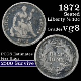 1872-p Seated Liberty Half Dime 1/2 10c Grades vg, very good