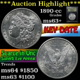 ***Auction Highlight*** 1890-cc Morgan Dollar $1 Graded Select+ Unc By USCG (fc)