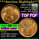 ***Auction Highlight*** 1909 vdb Lincoln Cent 1c Graded GEM++ RD By USCG (fc)