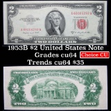 1953B $2 Red Seal United States Note Grades Choice CU