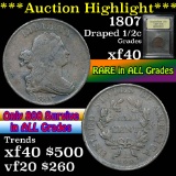 ***Auction Highlight*** 1807 Draped Bust Half Cent 1/2c Graded xf By USCG (fc)