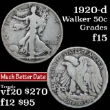 1920-d Walking Liberty Half Dollar 50c Grades f+