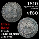 1819 Capped Bust Quarter 25c Grades vf++