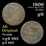 1809 Classic Head half cent 1/2c Grades g+