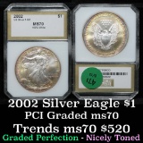 ***Auction Highlight*** 2002 Silver Eagle Dollar $1 By PCI (fc)