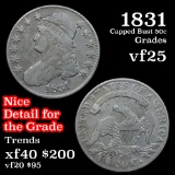 1831 Capped Bust Half Dollar 50c Grades vf+