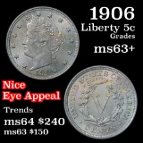 1906 Liberty Nickel 5c Grades Select+ Unc