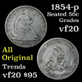1854-p Seated Half Dollar 50c Grades vf, very fine