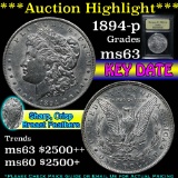 ***Auction Highlight*** 1894-p Morgan Dollar $1 Graded Select Unc By USCG (fc)