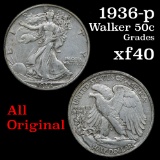 1936-p Walking Liberty Half Dollar 50c Grades xf