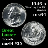 1946-s Washington Quarter 25c Grades Choice Unc