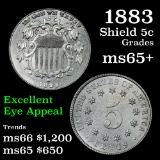 ***Auction Highlight*** 1883 Shield Nickel 5c Grades GEM+ Unc (fc)