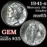 1941-s Mercury Dime 10c Grades GEM Unc