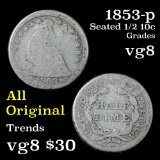 1853-p Seated Liberty Half Dime 1/2 10c Grades vg, very good