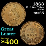 1863 Civil War Token 1c Grades GEM Unc