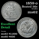 1859-o Seated Half Dollar 50c Grades Select Unc