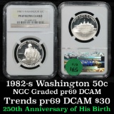 NGC 1982-s washington Modern Commem Half Dollar 50c Graded pr69 dcam By NGC