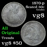 1870-p Seated Half Dollar 50c Grades vg, very good