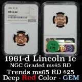NGC 1961-d Lincoln Cent 1c Graded ms65 rd By NGC