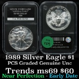 1989 Silver Eagle Dollar $1 By PCS