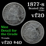 1877-s Seated Liberty Quarter 25c Grades vf, very fine