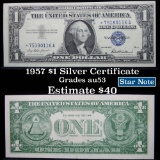 ***Star Note 1957 $1 Blue Seal Silver Certificate Grades Select AU
