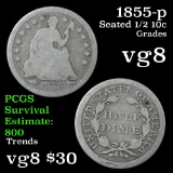 1855-p Seated Liberty Half Dime 1/2 10c Grades vg, very good