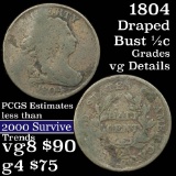 1804 Draped Bust Half Cent 1/2c Grades vg details