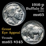 1916-p Buffalo Nickel 5c Grades GEM Unc