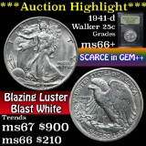 ***Auction Highlight*** 1941-d Walking Liberty Half Dollar 50c Graded GEM++ Unc By USCG (fc)